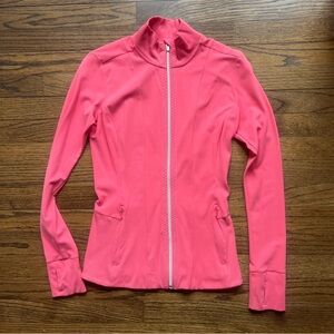 Athleta Pink Athletic Jacket with High Collar and Full Zipper